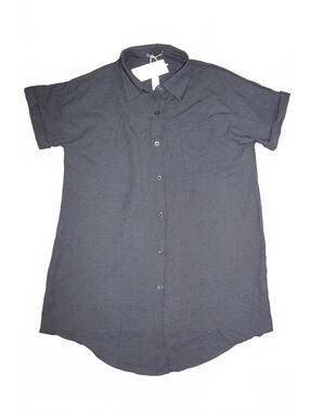 NWT Bsubseach Charcoal Button Front Shirt Women M SKU 1354